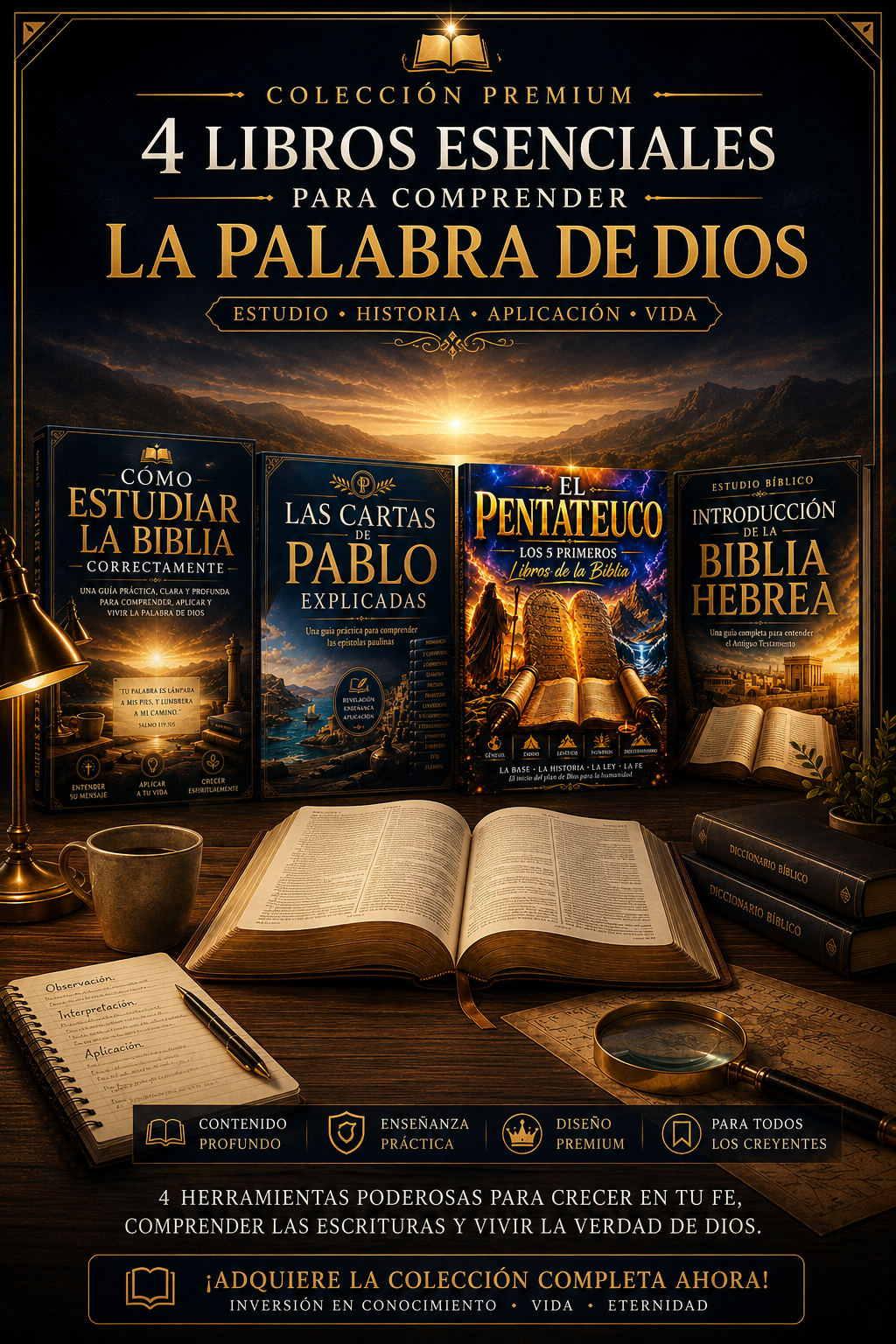 Colección Premium: 4 eBooks Bíblicos Esenciales para Comprender la Palabra de Dios