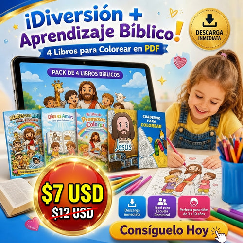 4 Libros Bíblicos para Colorear en PDF - Descarga Digital